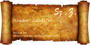 Szeder Zalán névjegykártya